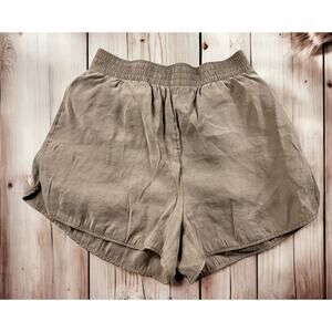 Women's H&M Pull-On Shorts Sz Small High-Waist Dark Beige Elastic Waist